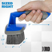 Load image into Gallery viewer, Relentless Drive Ergonomic Tire Brush - Car Wheel Brush for Tire Shine Application - Heavy Duty Bristles &amp; Curved Head for Easy Use