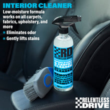 Load image into Gallery viewer, Relentless Drive Professional Carpet Cleaner Spray &amp; Upholstery Brush Kit for Car Interior - Car Seat Cleaner &amp; Car Upholstery Cleaner - 16 oz