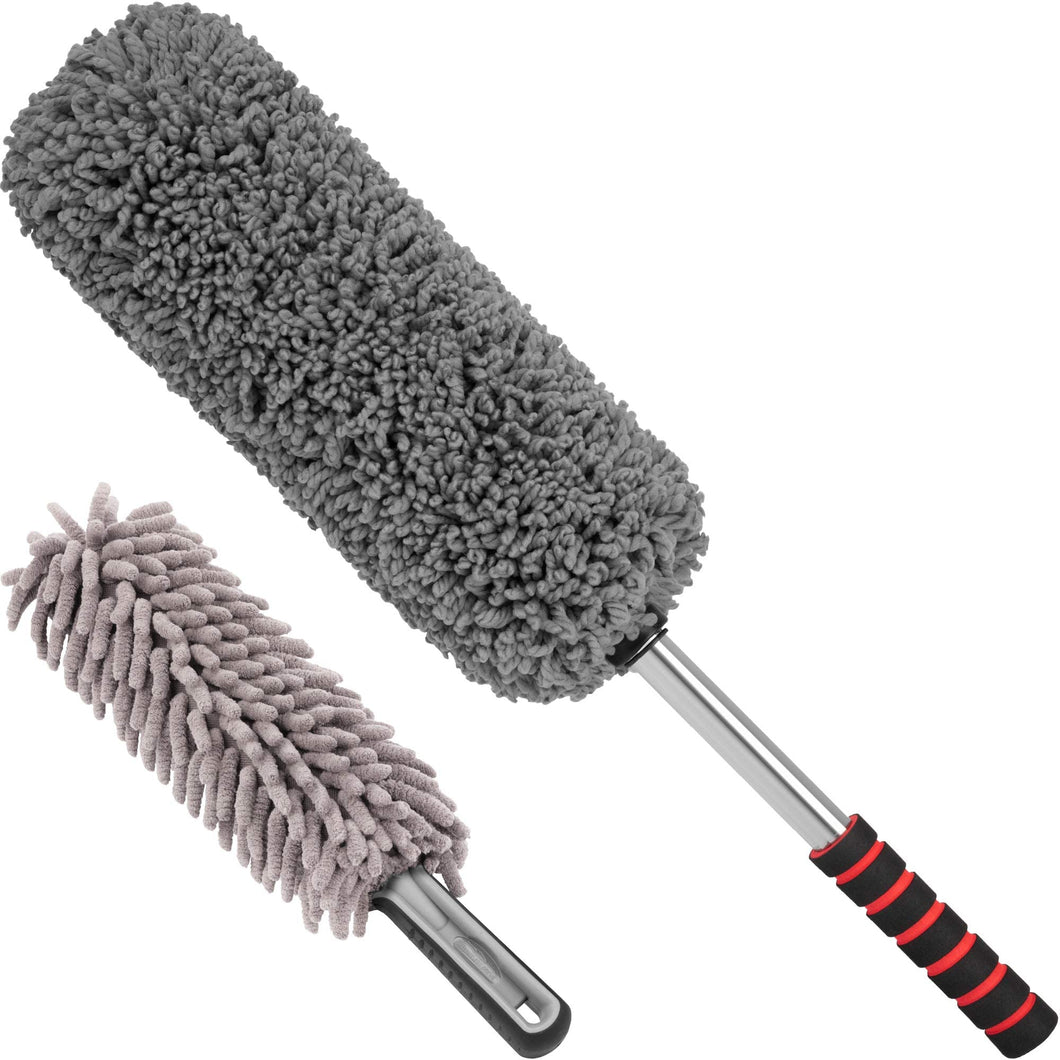 Relentless Drive Car Duster Kit   Microfiber Car Brush Duster Exterior and Interior, Car Detail Brush, Lint and Scratch Free, Duster for Car, Truck, SUV, RV and Motorcycle