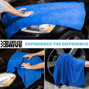 Relentless Drive Microfiber Towels for Cars (5 Pack) Huge Car Drying Towel 24  x 60  - Ultra Absorbent Drying Towels Car Detailing, Car Wash Towels - Shammy Towel for Car Included