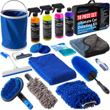 Load image into Gallery viewer, Relentless Drive Microfiber Bug Sponge Relentless Drive Car Detailing Kit (18pc) - Car Cleaning Kit - Car Wash Kit - Complete Car Wash Kit with Bucket for Perfect Car Wash | Interior Car Cleaner and Wheel Cleaner