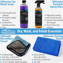 Load image into Gallery viewer, Relentless Drive Microfiber Bug Sponge Relentless Drive 16-Piece Car Wash Kit with Car Wash Soap &amp; Car Wax - Car Care Kit for Exterior Car Cleaner &amp; Car Interior Cleaner - Ultimate Car Detailing Kit Designed to Last &amp; Safe for All Surfaces