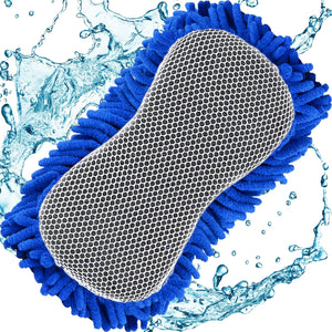 Relentless Drive Car Wash Sponge Relentless Drive Car Sponge (1 Pack)   Microfiber Sponge, Ultra Soft, Lint and Scratch-Free, Premium Chenille Microfiber, Large Sponge for Washing Car, Truck, SUV, RV, Boat, and Motorcycle