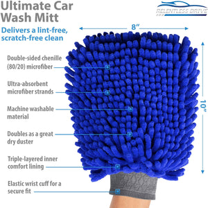 Relentless Drive Microfiber Bug Sponge Relentless Drive Car Wash Soap Kit (Gallon) - PH Neutral Foam Cannon Car Soap w/Car Wash Mitt - Ultra Foamy Car Shampoo