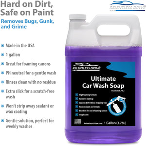 Relentless Drive Car Detailing Kit (18pc) - Car Cleaning Kit - Car Wash Kit - Complete Car Wash Kit with Bucket for Perfect Car, Wash
