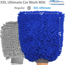 Load image into Gallery viewer, Relentless Drive Car Wash Mitt Relentless Drive for Tesla Car Wash Mitt &amp; Works as Car Wash Sponge, Chenille Microfiber Wash Mitt Scratch Free, Ultra Absorbent Microfiber Mitt for Cars, Trucks, SUV, Boat &amp; Motorcycle (XXL, 12&quot;x12&quot;)