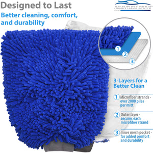 Relentless Drive Car Wash Mitt Relentless Drive for Tesla Car Wash Mitt & Works as Car Wash Sponge, Chenille Microfiber Wash Mitt Scratch Free, Ultra Absorbent Microfiber Mitt for Cars, Trucks, SUV, Boat & Motorcycle (XXL, 12"x12")