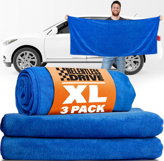 Relentless Drive Relentless Drive Microfiber Towels for Cars (5 Pack) Huge Car Drying Towel 24  x 60  - Ultra Absorbent Drying Towels Car Detailing, Car Wash Towels - Shammy Towel for Car Included