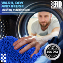 Load image into Gallery viewer, Relentless Drive Car Wash Mitt Relentless Drive Premium Car Wash Mitt (2-Pack, XL) - Car Wash Sponge - Chenille Microfiber Car Wash Mitt Scratch Free - Ultra Absorbent Microfiber Mitt for Cars, Trucks, SUVs, Boats &amp; Motorcycles