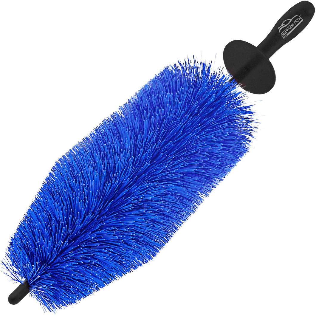 Odomy Wheel Brush, Microfibre Wheel Cleaner Brush, Long Reach Wheel Rim Brush, Gentle Cleaning Scratch, Tire Brush Washing Tool, Size: 420, Blue
