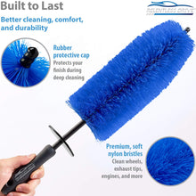 Load image into Gallery viewer, Relentless Drive Car Wheel Brush Car Wheel Brush 18” Long x 4” Wide, Wheel and Tire Cleaner Brush, Easy Reach Wheel &amp; Tire, Rim Brush for Cars, Trucks, Spokes, Barrels, Brake Calipers, Scratch–Free Brush from Relentless Drive