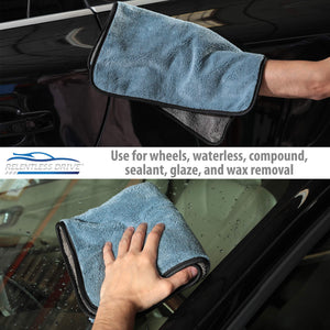 Relentless Drive Microfiber Towels for Cars 15” x 17” (GSM 600 - 3 Pack) Lint and Scratch Free Car Drying Towel, Extra Thick Microfiber Car Towels - Drying Towels for Cars, Trucks, SUV, RV & Boat
