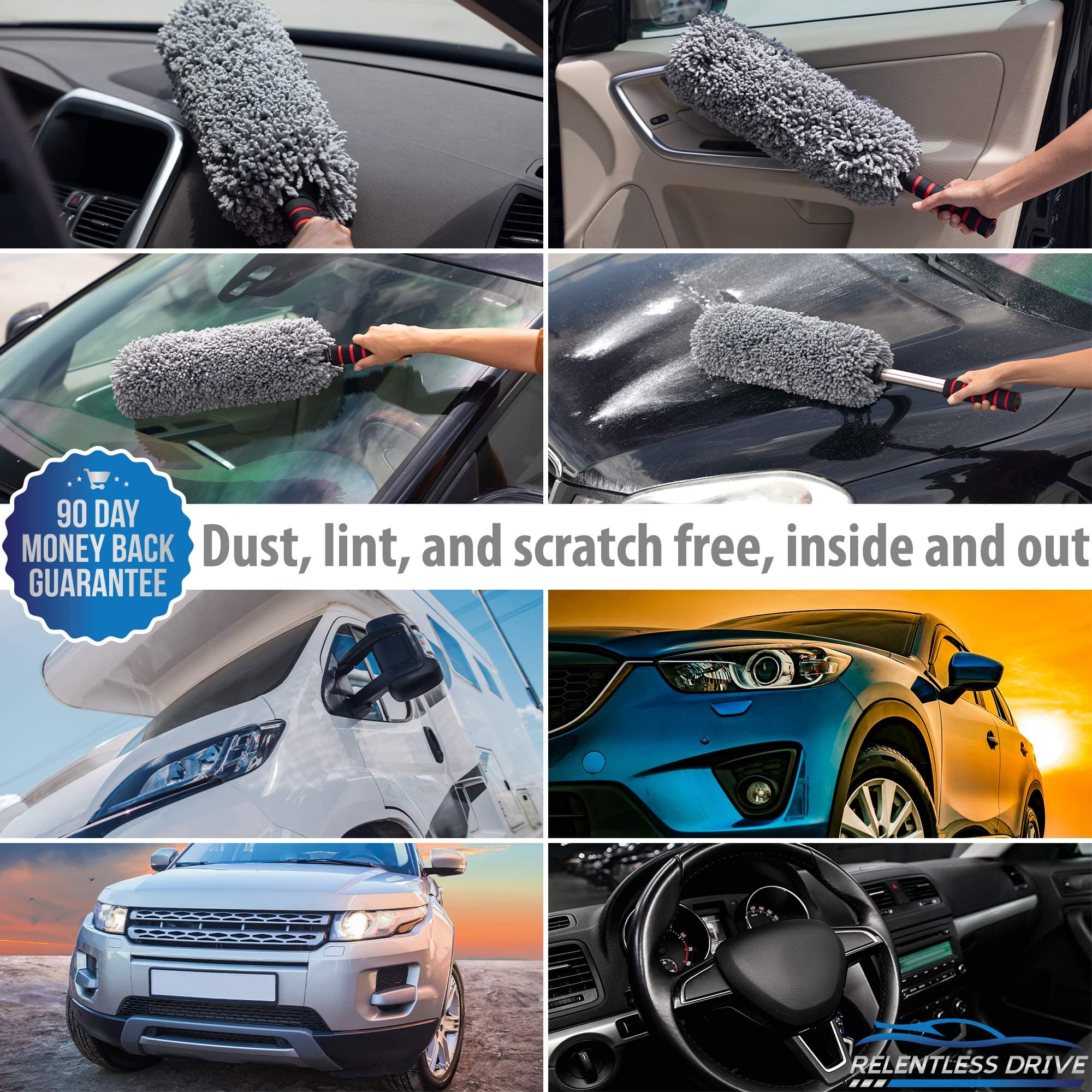  Microfiber Car Duster Extendable Handle Interior