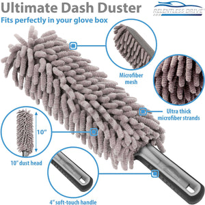 Relentless Drive Car Duster Relentless Drive Car Duster Kit – Microfiber Car Brush Duster Exterior and Interior, Car Detail Brush, Lint and Scratch Free, Duster for Car, Truck, SUV, RV and Motorcycle