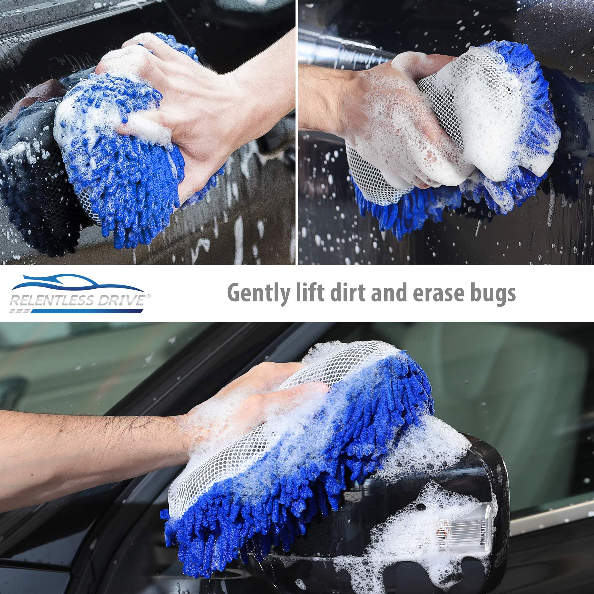 Car Wash Mitt Scratch Free Machine Washable Microfiber Soft Washing Glove  for Motorcycles Automotives Trucks Boats Cars
