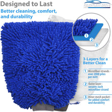 Load image into Gallery viewer, Relentless Drive Car Wash Mitt Relentless Drive for Tesla Car Wash Mitt &amp; Works as Car Wash Sponge, Chenille Microfiber Wash Mitt Scratch Free, Ultra Absorbent Microfiber Mitt for Cars, Trucks, SUV, Boat &amp; Motorcycle (XXL, 12&quot;x12&quot;)