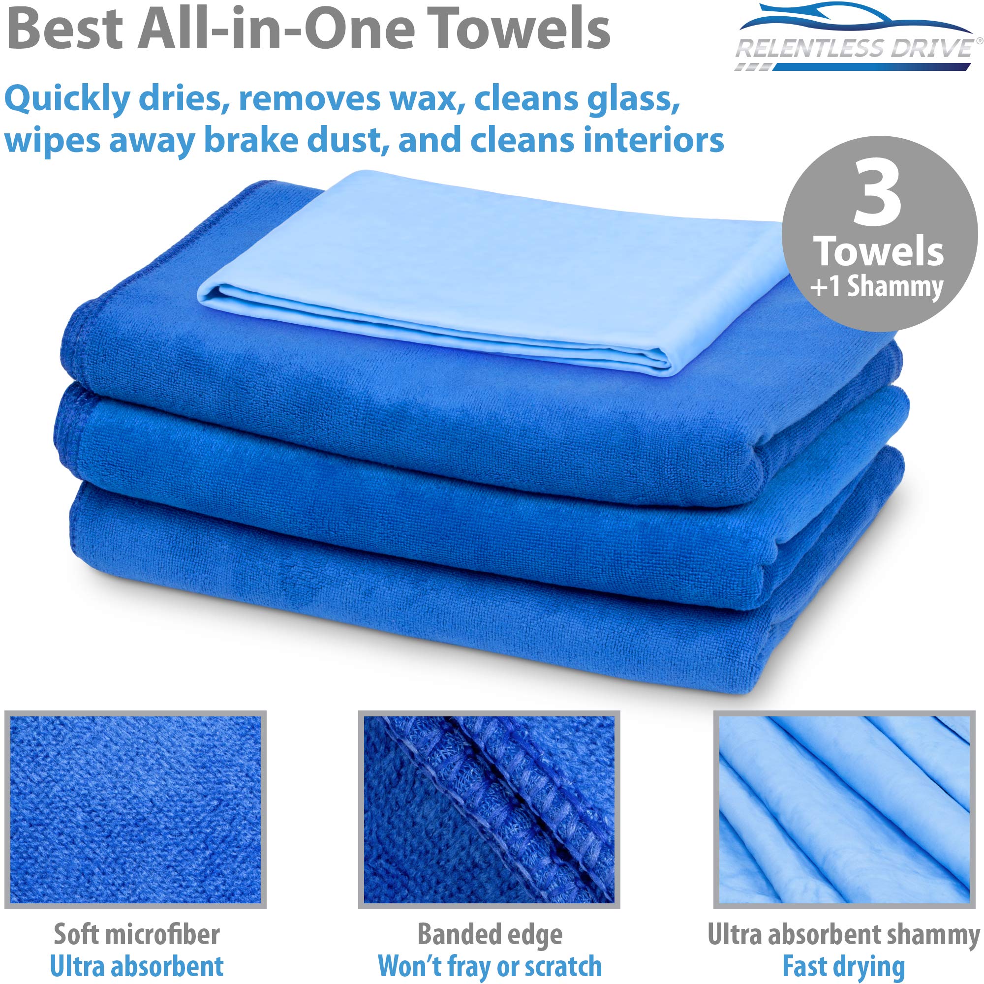 Microfiber Car Wash Towels - Blue