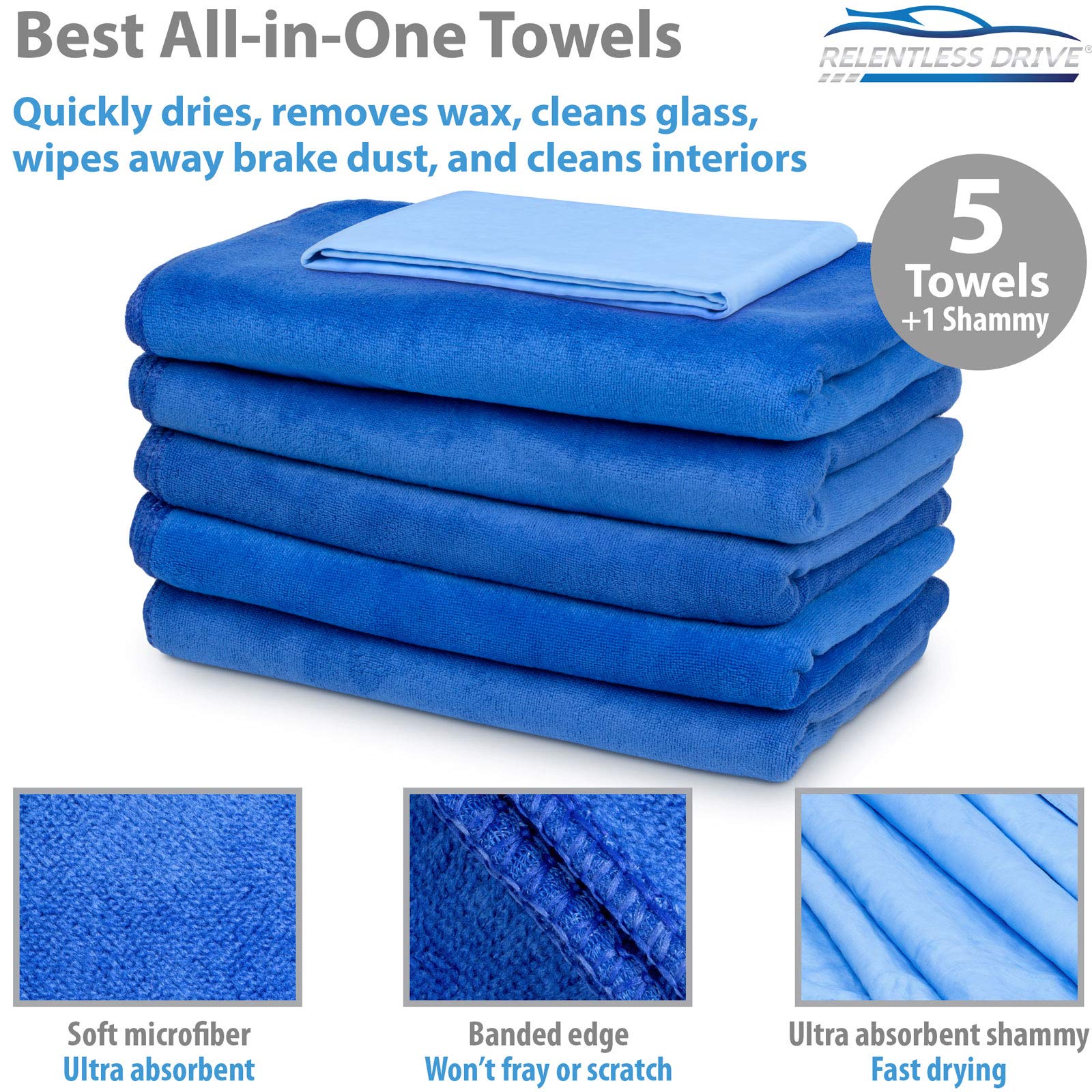 NEW Lot of 4 Auto Drive Microfiber Waterless Auto Wash Towels