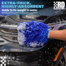 Load image into Gallery viewer, Relentless Drive Car Wash Mitt Relentless Drive Premium Car Wash Mitt (2-pack, Extra Large) - Car Wash Sponge - Chenille Microfiber Car Wash Mitt Scratch Free - Ultra Absorbent Microfiber Mitt for Cars, Trucks, SUVs, Boats &amp; Motorcycles