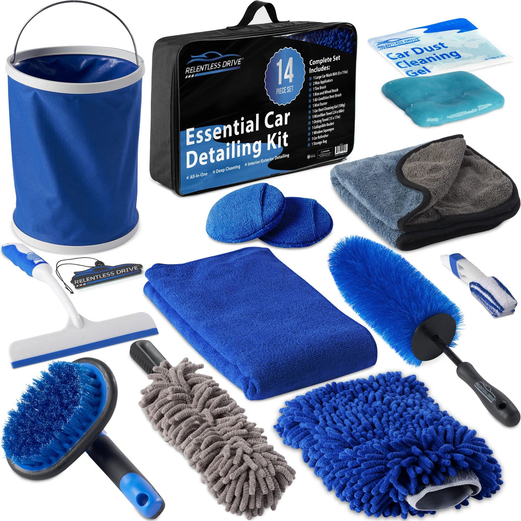 Relentless Drive Relentless Drive Ultimate Car Wash Kit - Car Detailing & Car Cleaning Kit - Car Wash Supplies Built for The Perfect Car Wash - Complete Car Wash Kit with Bucket