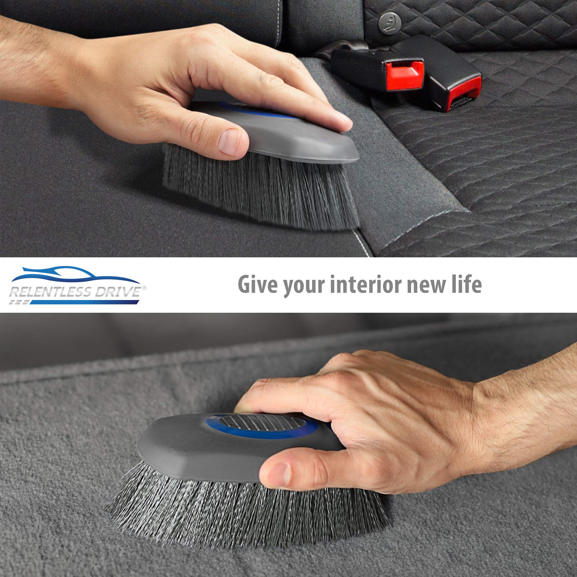 Relentless Drive Upholstery Brush Works as Carpet Brush and Leather Br