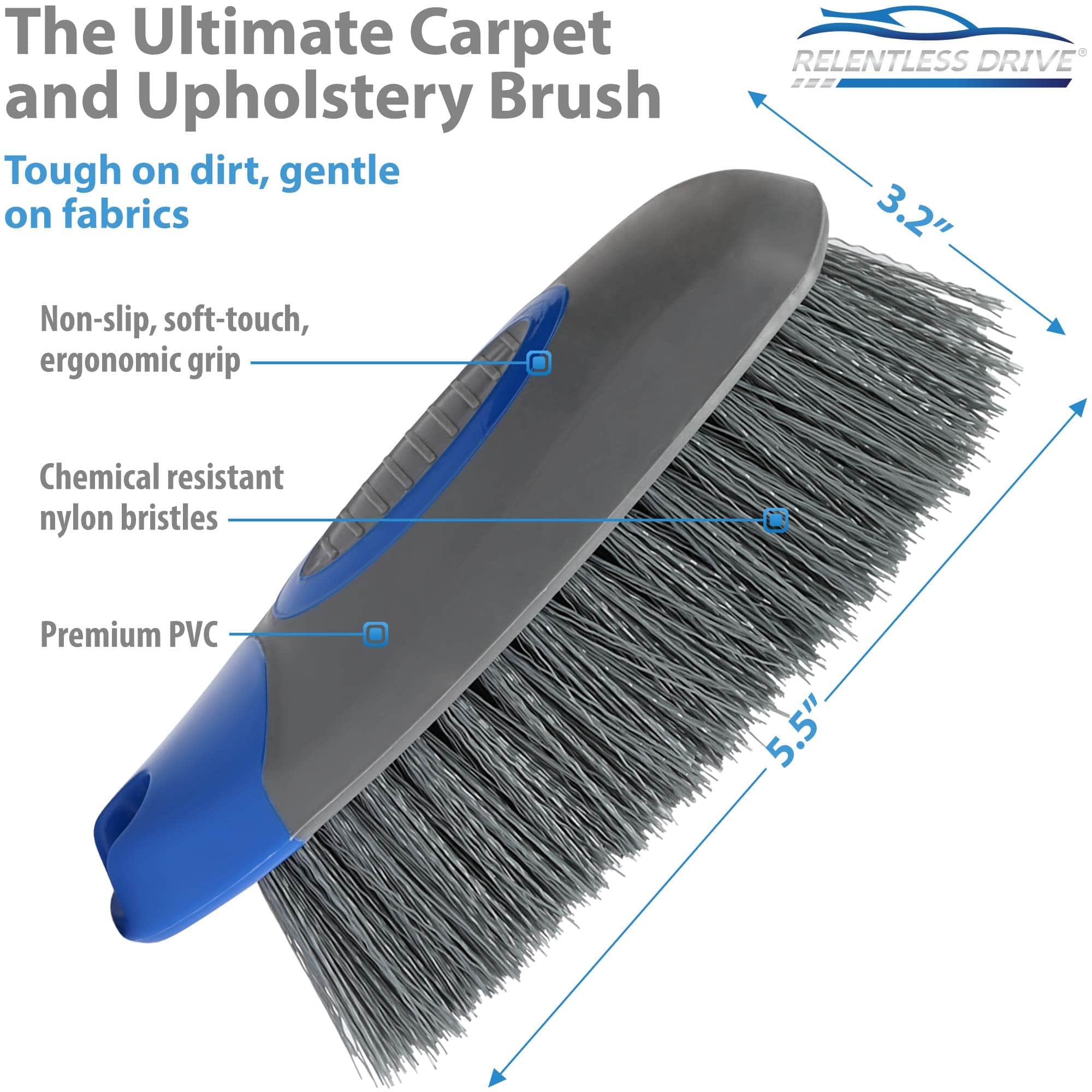 Relentless Drive The Ultimate Carpet and Upholstery Brush | Car Detailing Scrub Brush for Cleaning